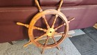 Antique Vintage Maritime Nautical Boat Wooden Ship Wheel 36  Steer Wheel Brass    