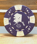 Chilkoot Pass Harley Davidson Emblem Poker Chip- Skagway  Ak - Purple   White