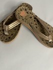Reef Kids Ahi Unisex Flip Flop Sandals Animal Print Gold Beige Us 4 5
