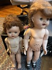 Two Vintage Hard Plastic Walker Dolls 17    And 20    Unmarked