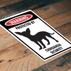 Warning Protected By Chihuahua Security Dog Sign For Front Door 12 x 8 