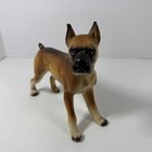 Porcelain Boxer Dog Figure 6  Tall Made In Japan Matte Finish 8  Long