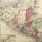 Antique  Johnson   Ward Atlas Map Of Central America 19  X 16 