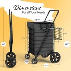 Foldable Shopping Cart With Waterproof Liner   360   Swivel Wheels - Lightweight