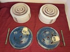Pair Of Matching Mcm Flush Mount Fixtures Frosted 6 In Globes W  Hardware
