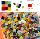 1050 Pieces Mixed Shapes Glass Mosaic Tiles For Crafts  Colorful Stained Glass P