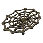 Cast Iron Spider Web Trivet 8  Bronze Gothic Decor  Kitchen Heat Resistant Mat