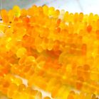 Pebble Beads  Marigold Yellow W frosted Matte Sea Glass Finish  6x9mm  22 Pieces