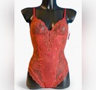 New     La Perla Vintage Brand New Red Coral Lace Bodysuit