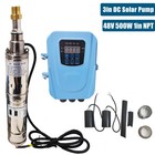 500w Dc 48v 3  Solar Pump Submersible Pump Bore Deep Well Pump   Mppt Controller