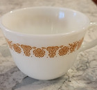 New Vintage Pyrex Coffee Tea Mugs Cups Milk Glass Butterfly Handle Gold Set Of 4