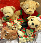 Christmas Plush Lot Wishpets Spencer Dan Dee Rudolph Ty Pluffies   Bears