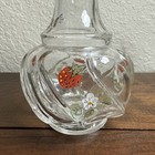 Vintage Fenton Glass Hand-painted Strawberry French Opalescent Vase  Signed 5 5   