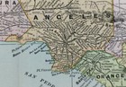 Vintage 1901 Southern California Map 22 x14  Old Antique Original Los Angeles Ca