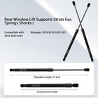 Rear Window Glass Lift Supports For Wrangler 2018-2021 2022 2023 2024 Black