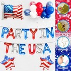 Party In The Usa Red White And Blue Balloons  4th Of July Decorations 16 Inch 