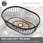 Wbbv90 Wire Basket  Oval Black 9  L X 6  W X 2     H
