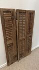 3 Vintage Wood Interior Louver Plantation Window Shutters Reclaimed Wood Deco