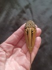 Antique Victorian Art Nouveau Floral Embos Rhinestone Hatpin 11 1 2 
