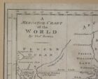 Rare Antique Map Mercator Chart Of The World Thomas Bowen Ca  1778 Framed Mat