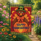 Thanksgiving Garden Flag Turkey Pumpkin Autumn Flag 12x18 Inch Double Sided Outd