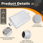 Silver Universal Exhaust Muffler 2  Outlet Outlet - 2  Inlet