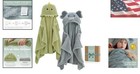 Gifts For New Parents - 2 Pack Baby Hooded Towels With Fun Elephant   Crocodile