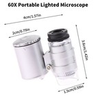 60x Magnifying Loupe Jewelry Jewelers Pocket Magnifier Loop Eye Glass Led Light