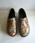 Klogs Professional Slip Resistant Multicolored Patent Clogs Shoes Sz 8 5 M