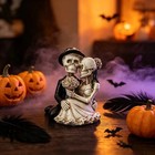 Halloween Skeleton Couple Statue Gothic Bride Groom Figurine Resin Skull Lovers 