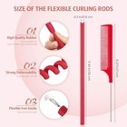 Syhood Flexi Rods 30pcs 9 45in Foam Curlers No Heat Hair Rollers Comb Set Red