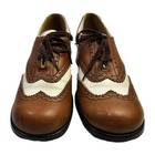 Vintage 1970s Oxford Brogue Spectator Shoes Size 8m Brown   White Leather Read