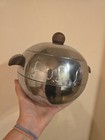 1960s West Bend Penguin Ice Bucket Hot Cold Server Vintage Wooden Handles Metal