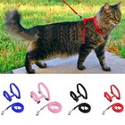 Cat Harness Leash Set Escape Proof Adjustable Nylon Halter For Kitten Pets