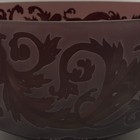 Daum Style Art Nouveau Amethyst Cameo Art Glass 11 d Center serving Bowl C1950s