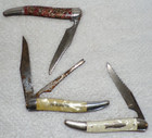 Vintage Fish Fishing Knife Lot Of 3 Pocket Knives Fish Logo advertisements