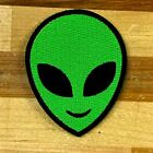 Green Space Alien Head Patch Iron-on Embroidered Extraterrestrial Area 51 Ufo