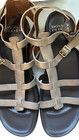 Donald Pliner Felicia Brown Gold Strappy Open Toe Sandals Size Ten New  Shoes