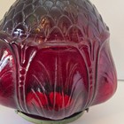 Ruby Red Flower Glass Lamp Globe Shade Art Deco Antique Vintage Original
