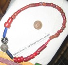 Strand Of Trade Beads From Africa  With White Hearts  ww3 1-3 2  