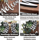 Welcome Sign For Front Door Decor For Farmhouse Porch  Rustic Welcome Wreaths