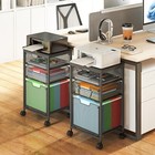 Rolling File Cart With 4 Storage Drawers  Filing Cabinet For Home Office  Hangin