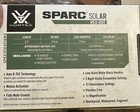 Vortex Sparc Solar Red 2 Moa Dot Sight - Spc-404