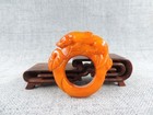 Antique Natural Hetian Jade Thumb Ring Pendant Manual Sculpture Pixiu        Statue