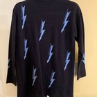 Sandro Lightning Bolt Cardigan Black Blue Size S
