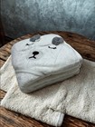             cute White Bear Hooded Baby Towel-soft   Absorbent- 3ftx3ft Microfiber 