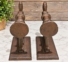 Vintage Industrial Cast Iron Vise Screw Bookends Pair Heavy Duty Rustic   