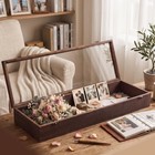 Extra Long Shadow Box Case 8 X 25 Inches With Glass Front  Large  carbonized 