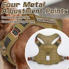 Rabbitgoo Tactical Dog Harness No Pull Military Adjustable Reflective Vest Brown