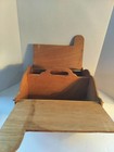 Vtg Wooden Handcrafted Dbl-flip- Top cantilevered Handled Sewing Basket  Euc 